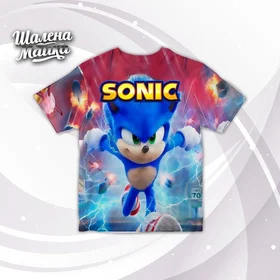 Футболки с полной запечаткой: супер соник ёж